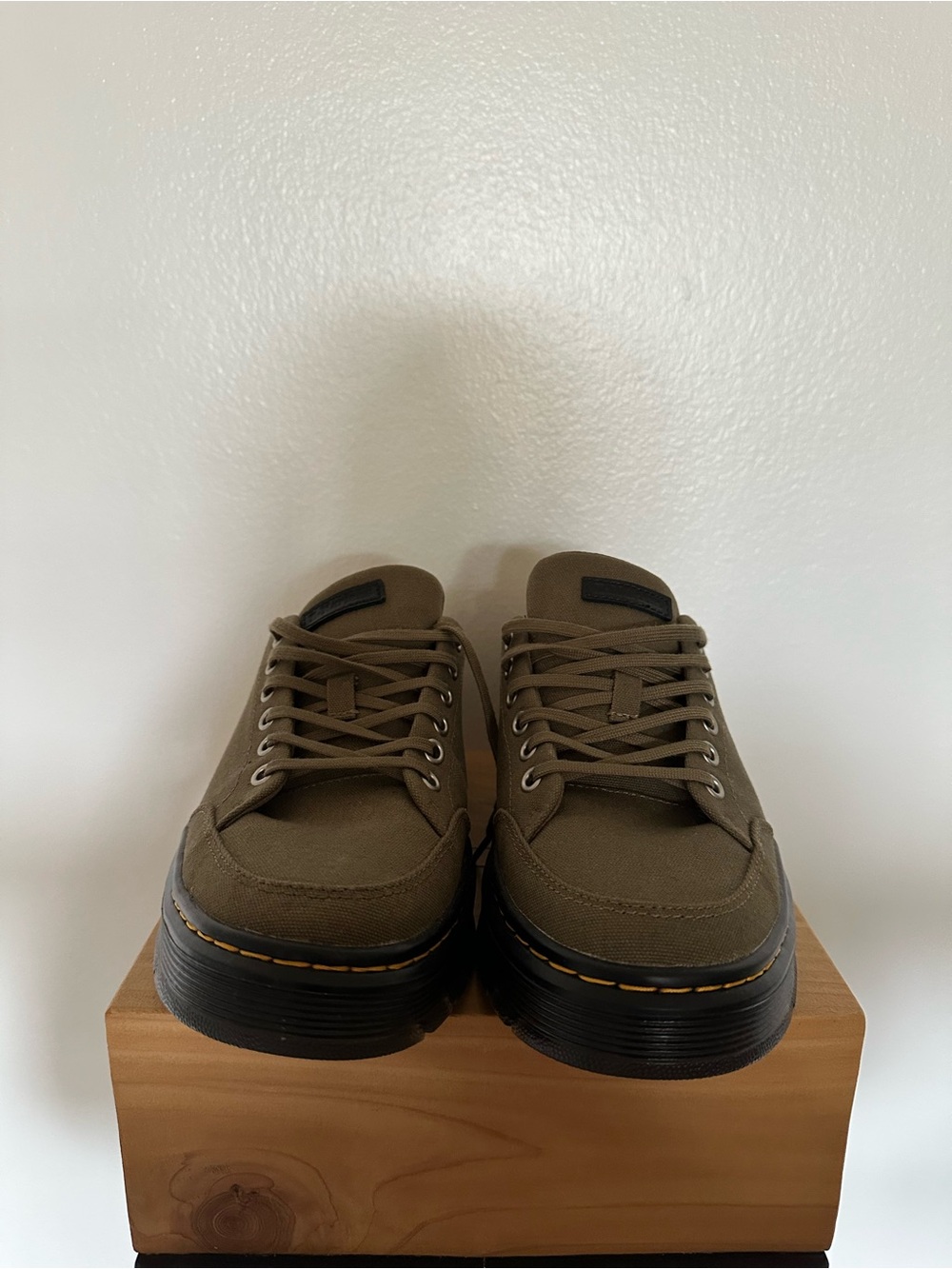 Dr. Martens Olive Canvas Low-Top Sneakers